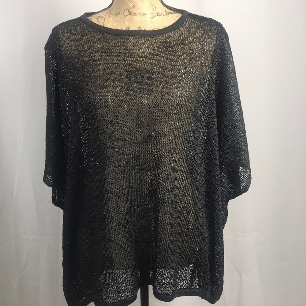 Boston Proper sheer sequin sweater/coverup.